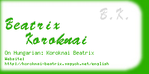 beatrix koroknai business card